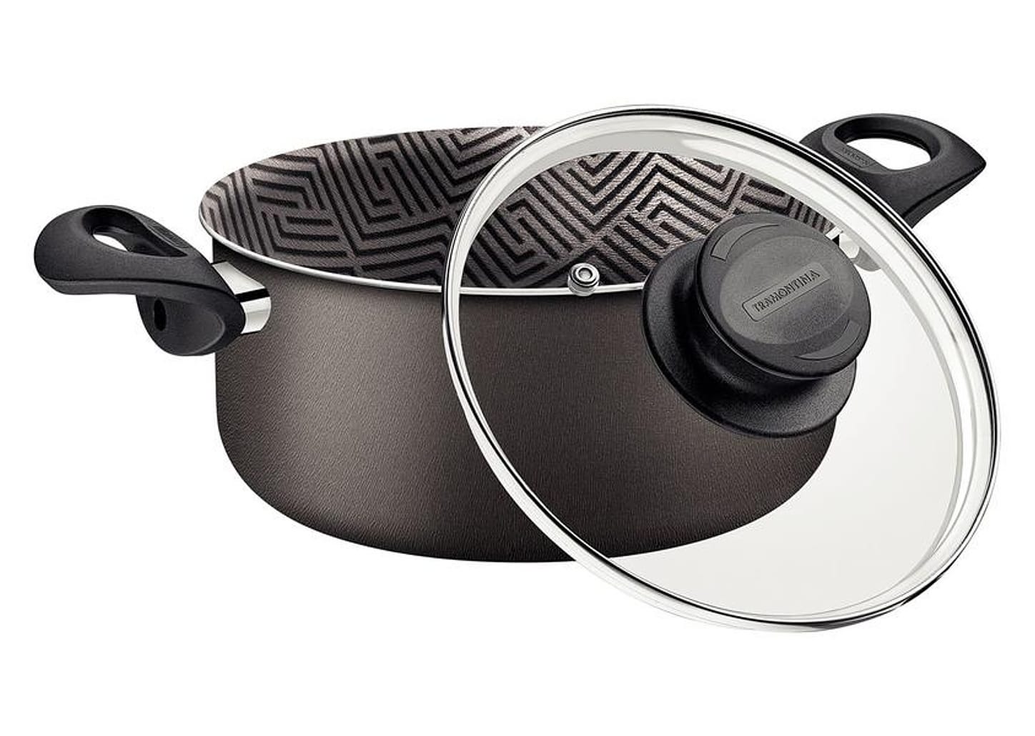 Caçarola Tramontina Antiaderente com Tampa Chumbo 8L 28cm Paris