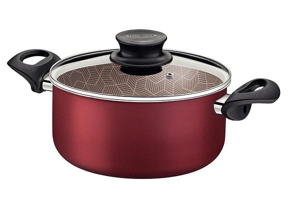 Caçarola Tramontina de Alumínio Antiaderente com Tampa Vermelha 2,9L 20cm Paris