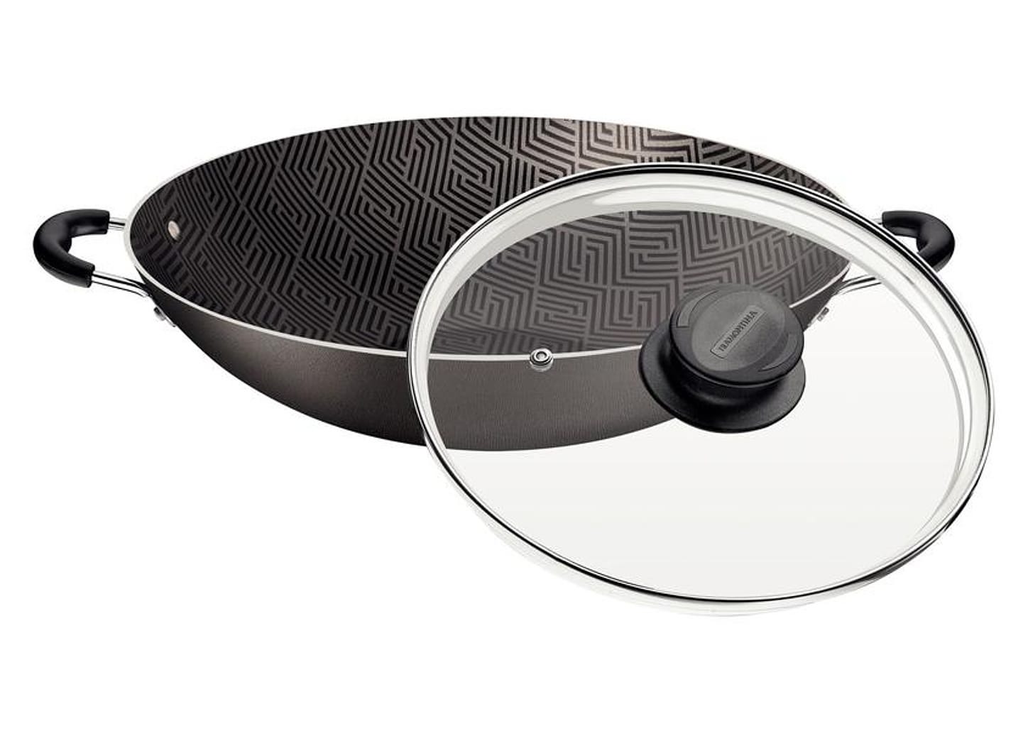 Panela Wok Antiaderente Tramontina Paris de Alumínio Chumbo 36cm