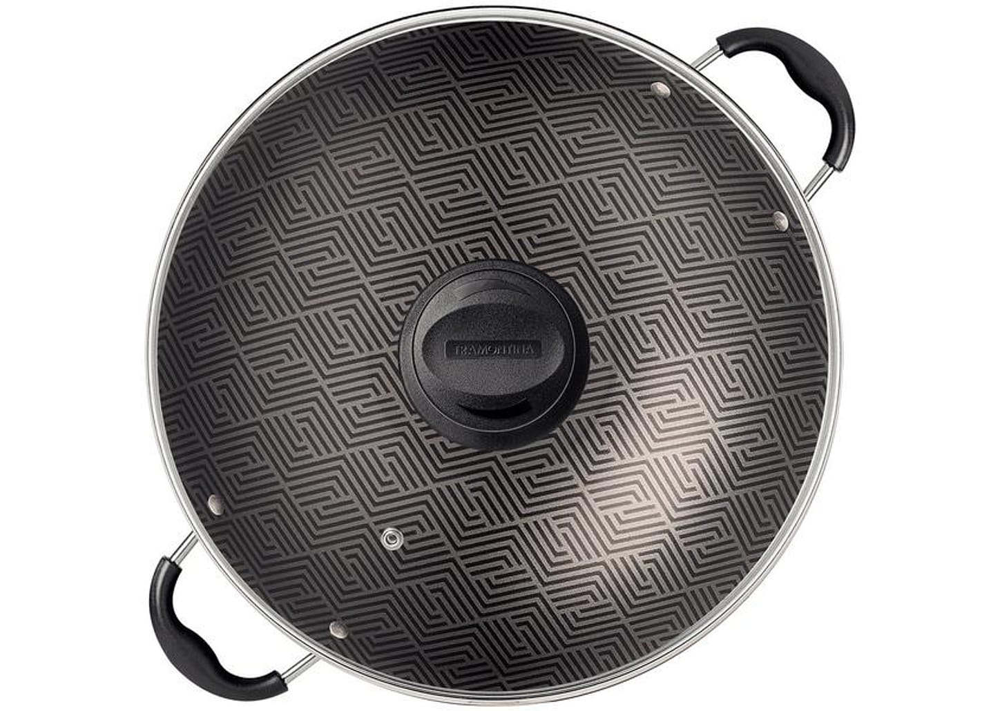 Panela Wok Antiaderente Tramontina Paris de Alumínio Chumbo 36cm