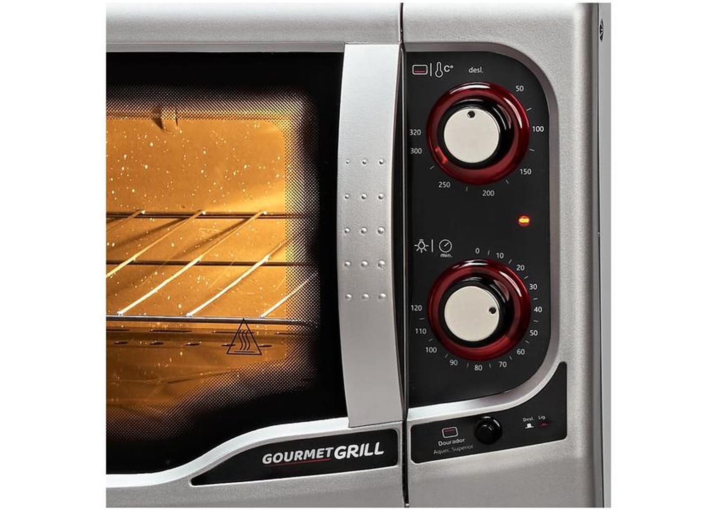 Forno Elétrico de Bancada Fischer com Dourador com Timer 44L Prata Gourmet Grill