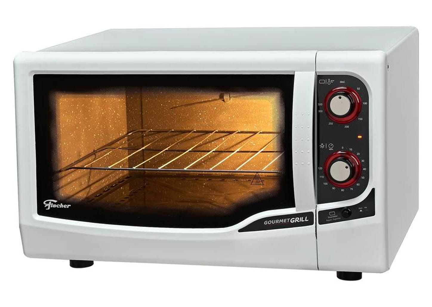 Forno Elétrico de Bancada Fischer com Dourador com Timer 44L Branco Gourmet Grill