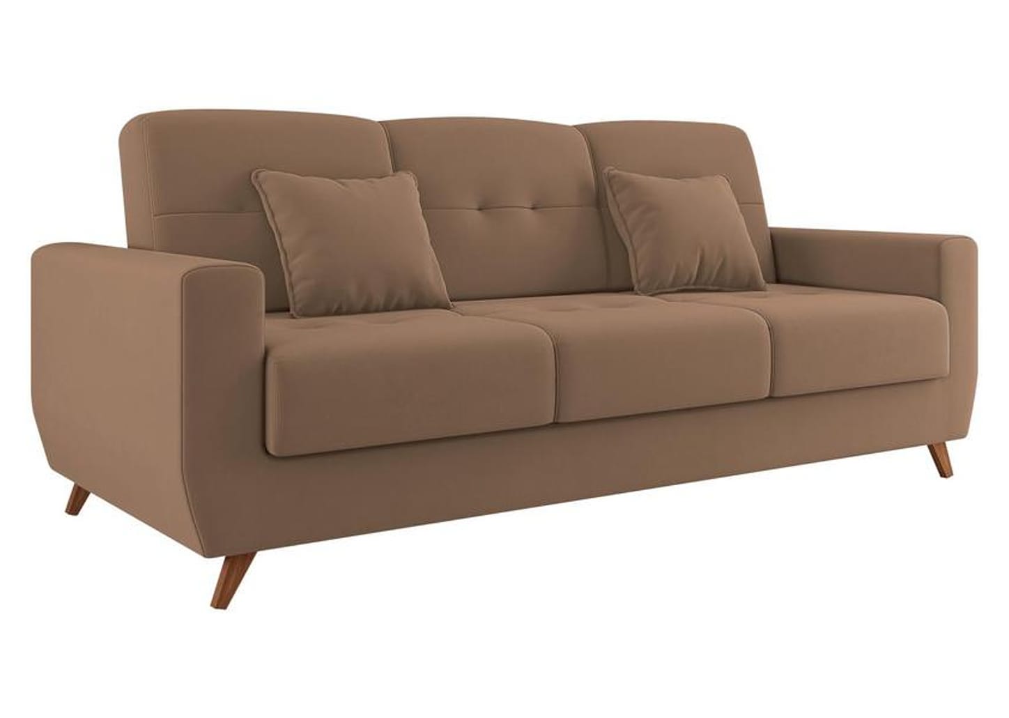 Sofá-cama Casal 3 Lugares com Baú Reclinável Veludo Matrix Pâmela