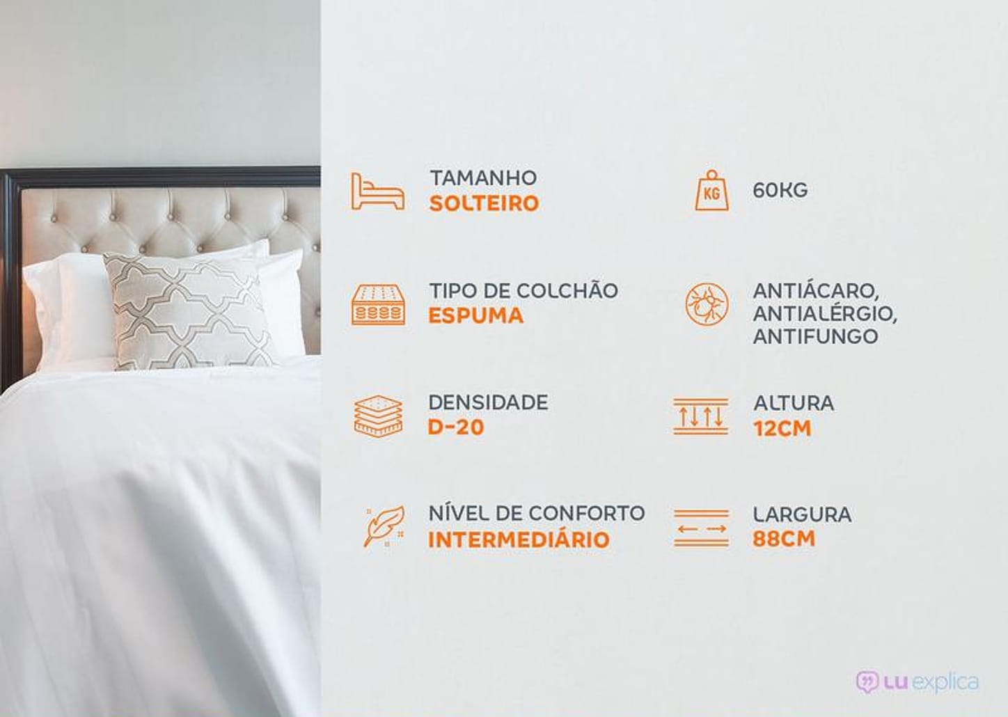 Colchão Solteiro Prorelax de Espuma D-20 12x88x 188cm Violeta