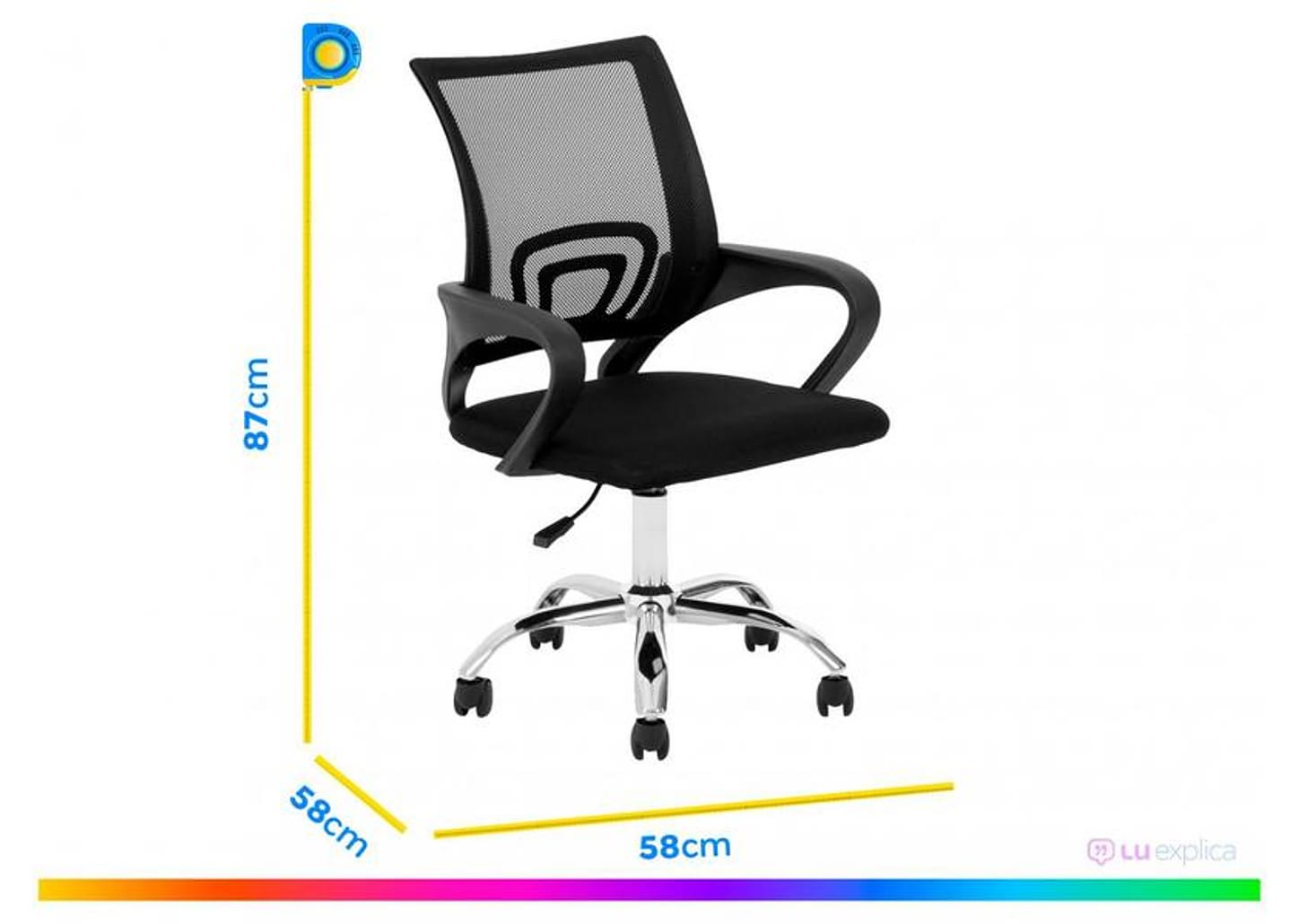 Cadeira de Escritório Diretor Giratória Preta - DIR-002 Otello