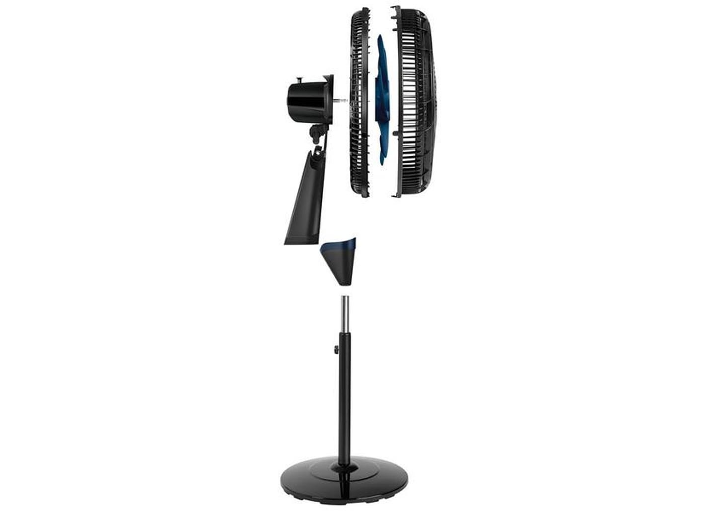 Ventilador de Coluna Arno Xtreme Force Breeze - VB52 50cm 6 Pás 3 Velocidades Preto e Azul