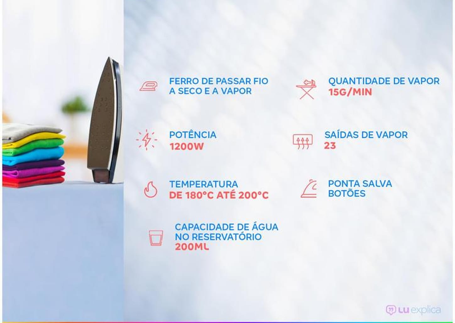 Ferro de Passar Roupa a Vapor e a Seco Electrolux - Efficient ESI10 Azul