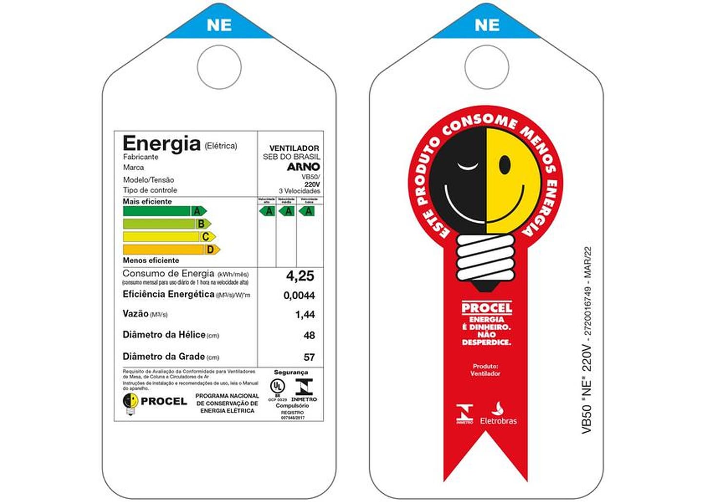 Ventilador de Mesa Xtreme Force Breeze VB50 50cm 6 Pás 3 Velocidades Preto e Azul