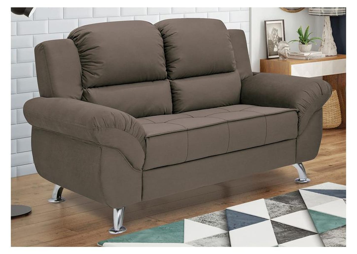 Sofá 2 Lugares Suede Marselha Linoforte