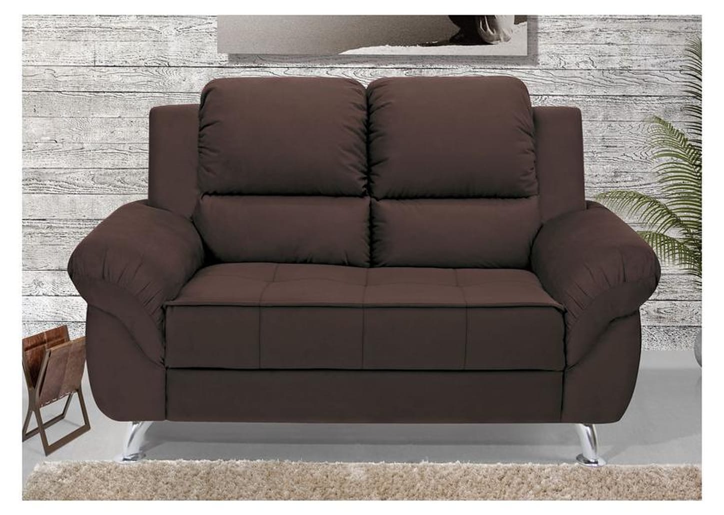 Sofá 2 Lugares Suede Marselha Linoforte