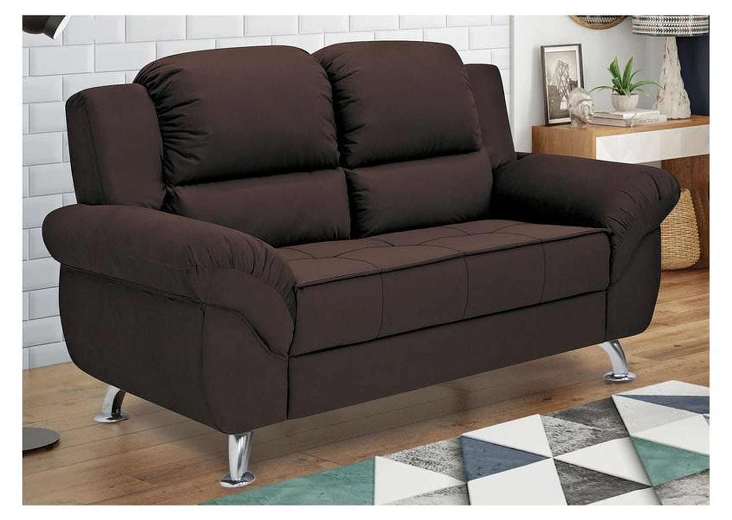 Sofá 2 Lugares Suede Marselha Linoforte