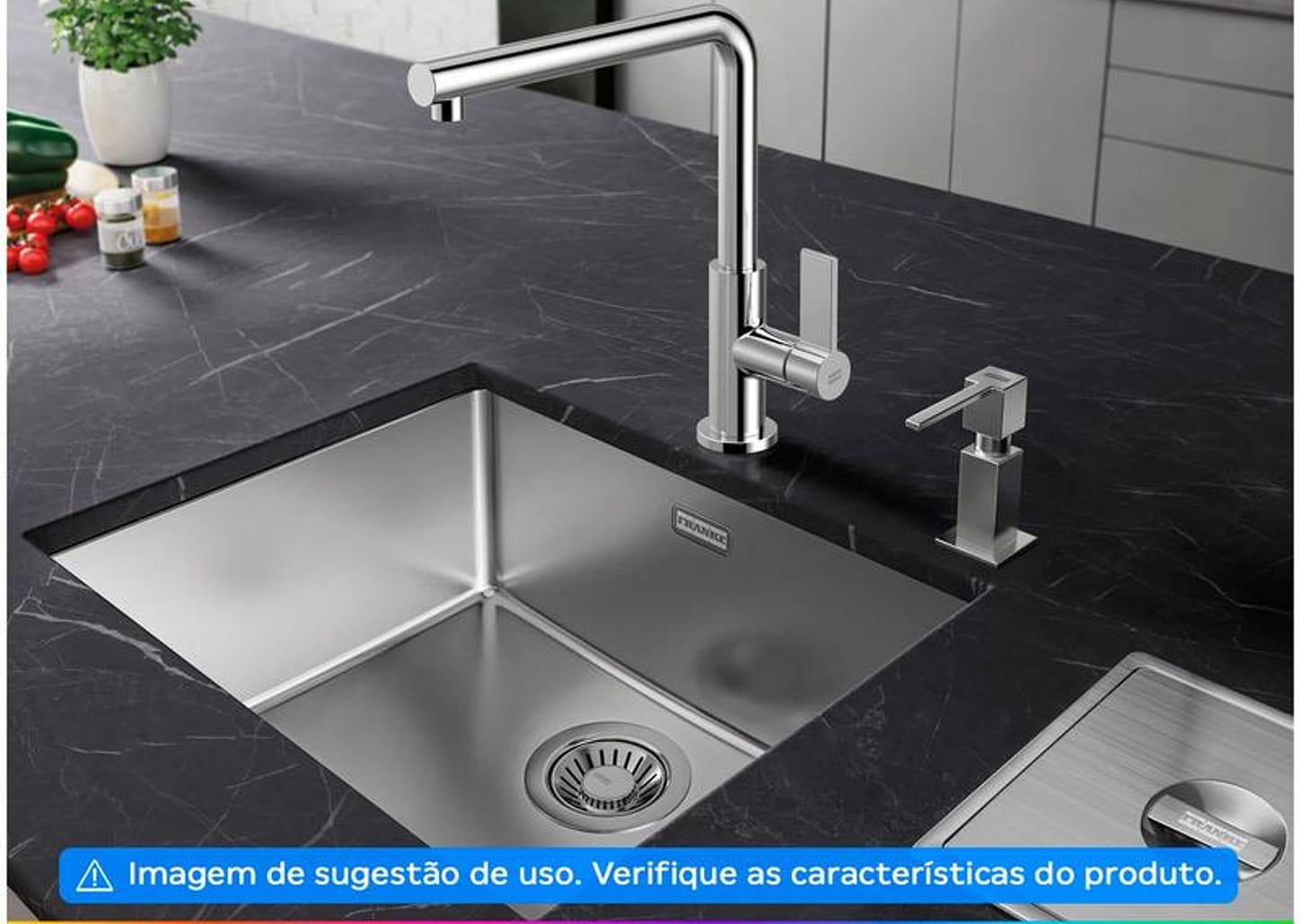 Misturador Monocomando Gourmet de Mesa para Cozinha Franke 3/8” Línea Bica Alta