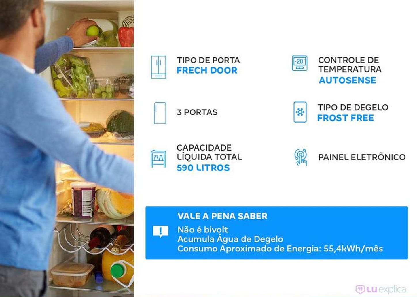 Geladeira/Refrigerador Electrolux Multidoor 590L Efficient IM8S