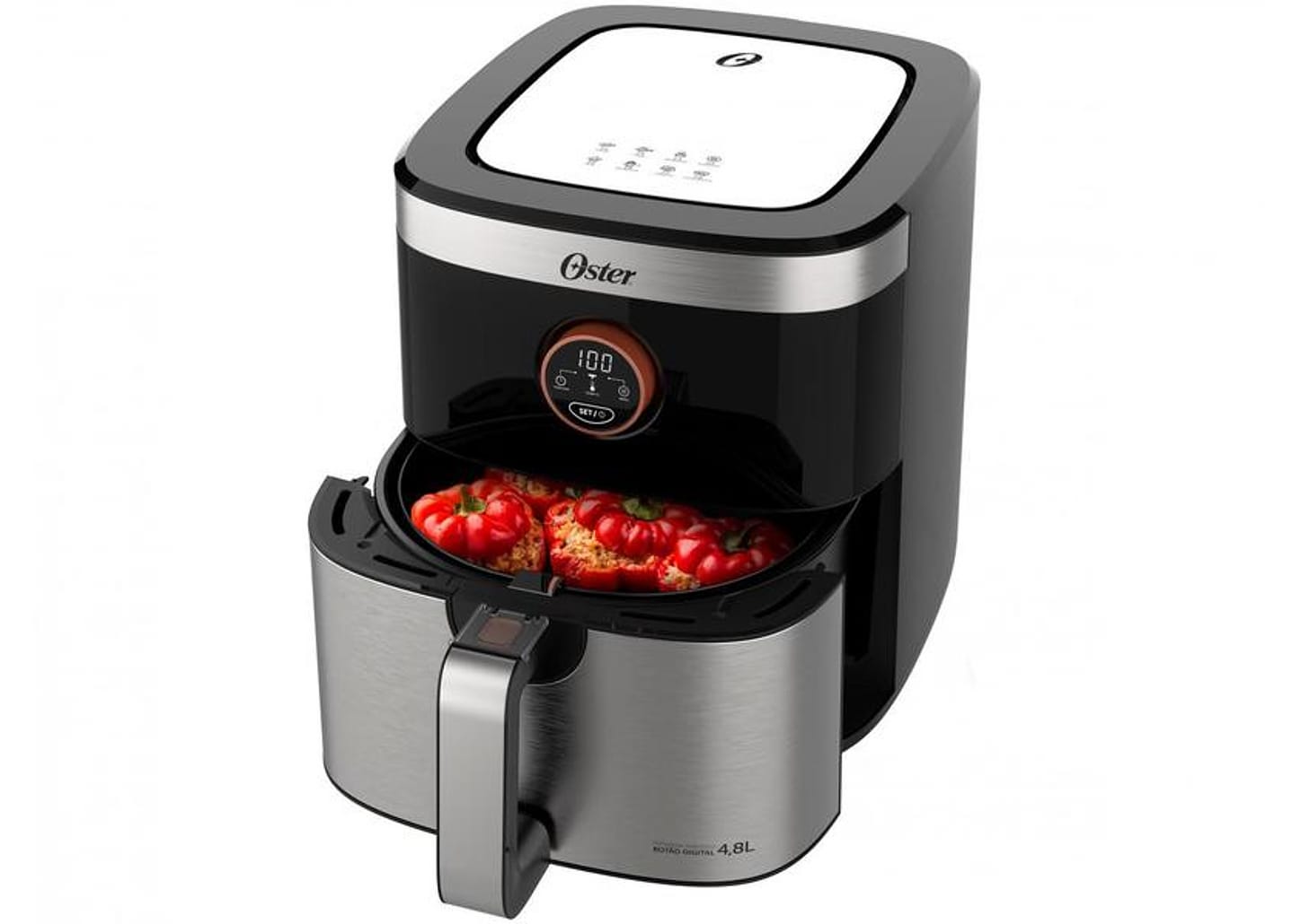 Fritadeira Elétrica sem Óleo/Air Fryer Oster - Black Inox com Timer