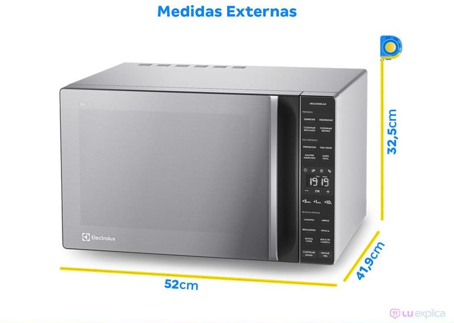 Micro-ondas Electrolux 36L Prata e Preto - Espelhado Efficient ME36S