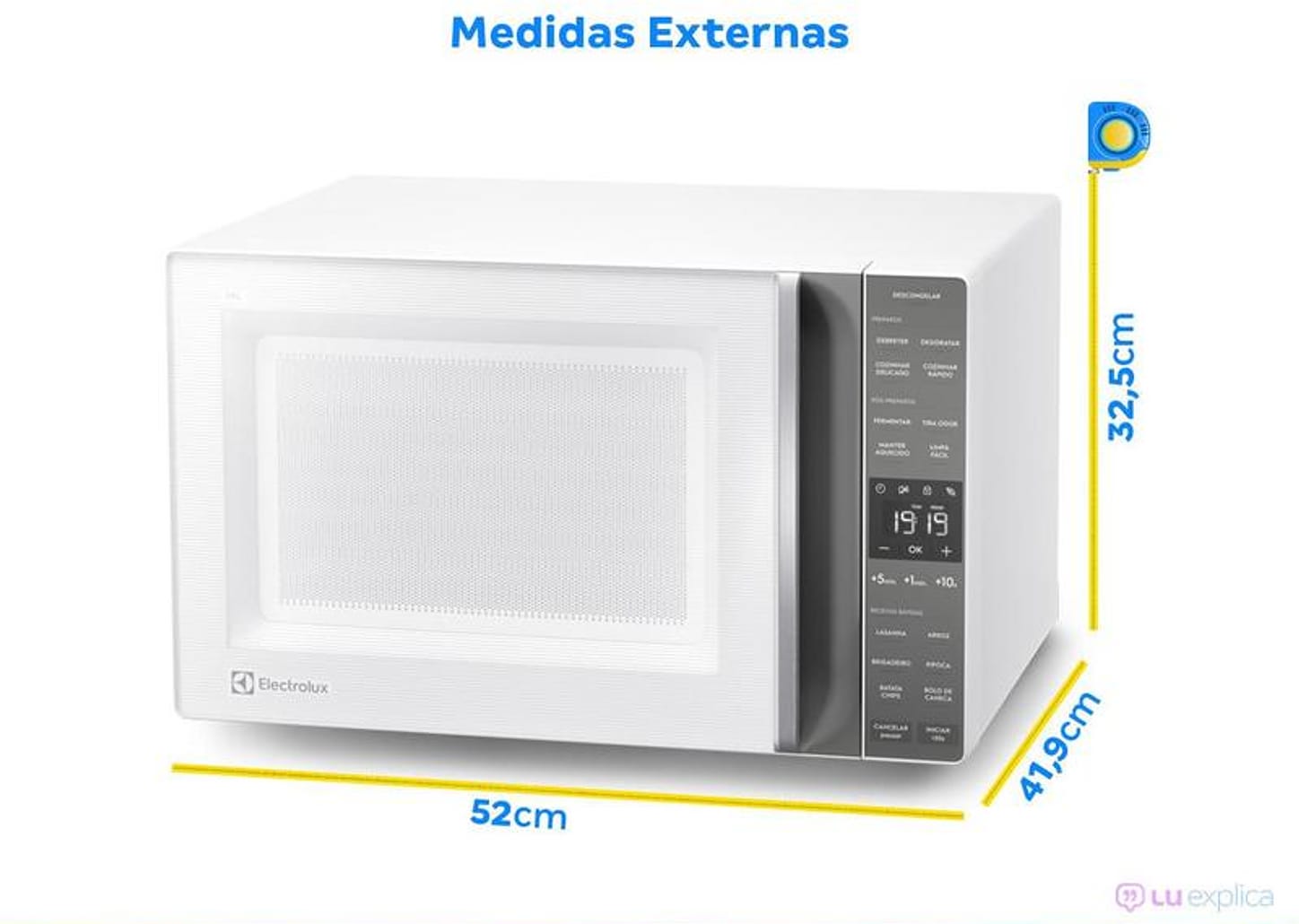 Micro-ondas Electrolux 36L Branco e Cinza ME36B