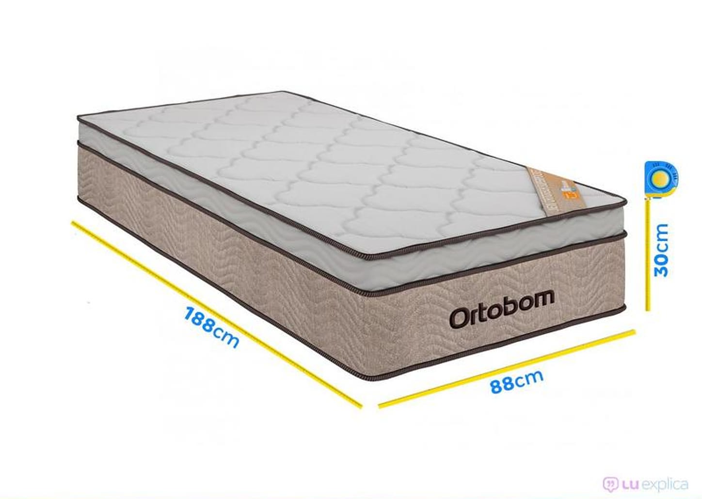 Colchão Solteiro Ortobom de Mola 30x88x188cm - New Ortotech