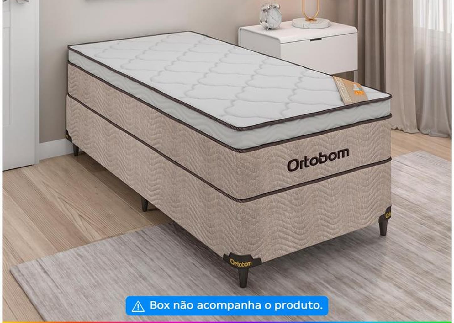 Colchão Solteiro Ortobom de Mola 30x88x188cm - New Ortotech