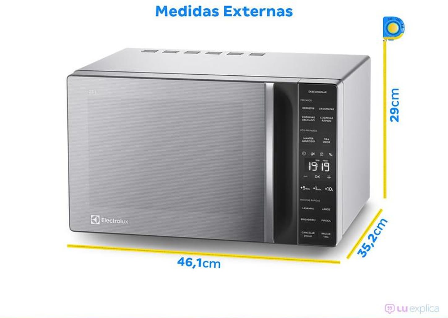 Micro-ondas Electrolux 23L Prata Efficient - ME23S