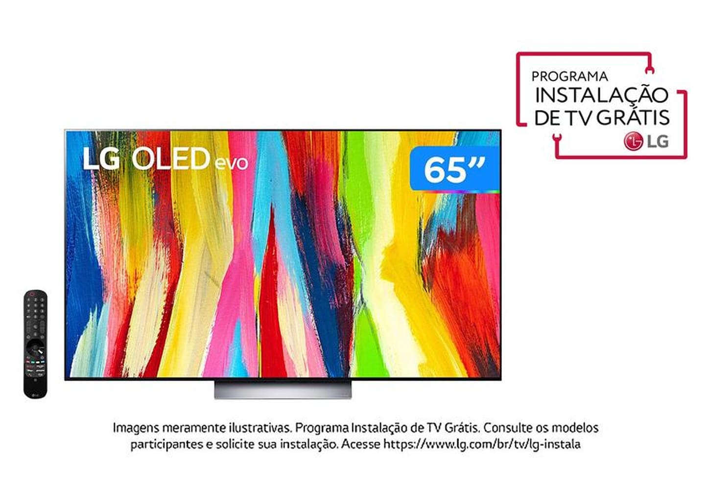 Smart TV 65” 4K OLED LG ThinQ OLED65C2PSA 120Hz - Wi-Fi Bluetooth Alexa Google Assistente 4 HDMI