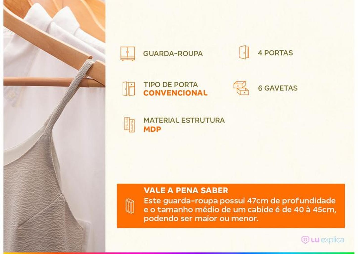 Guarda-roupa Casal com Espelho 4 Portas 6 Gavetas Araplac Sofia