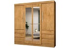 Guarda-roupa Casal com Espelho 4 Portas 6 Gavetas Araplac Sofia