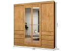 Guarda-roupa Casal com Espelho 4 Portas 6 Gavetas Araplac Sofia