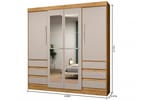 Guarda-roupa Casal com Espelho 4 Portas 6 Gavetas Araplac Sofia