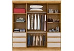 Guarda-roupa Casal com Espelho 4 Portas 6 Gavetas Araplac Sofia