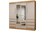 Guarda-roupa Casal com Espelho 4 Portas 6 Gavetas Araplac Sofia