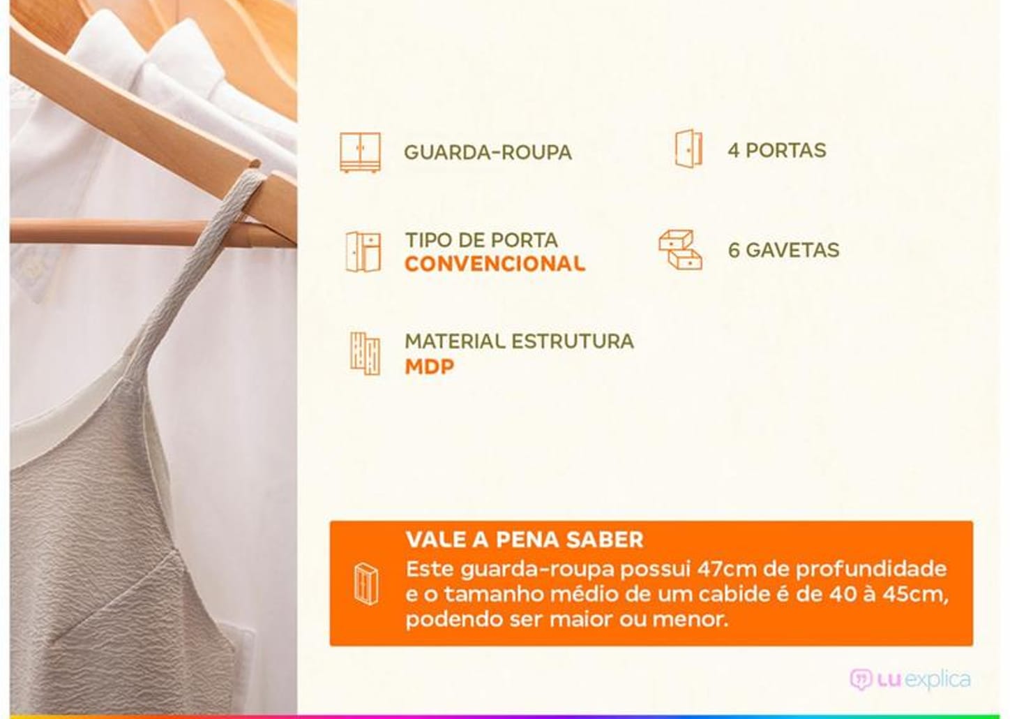Guarda-roupa Casal com Espelho 4 Portas 6 Gavetas Araplac Sofia