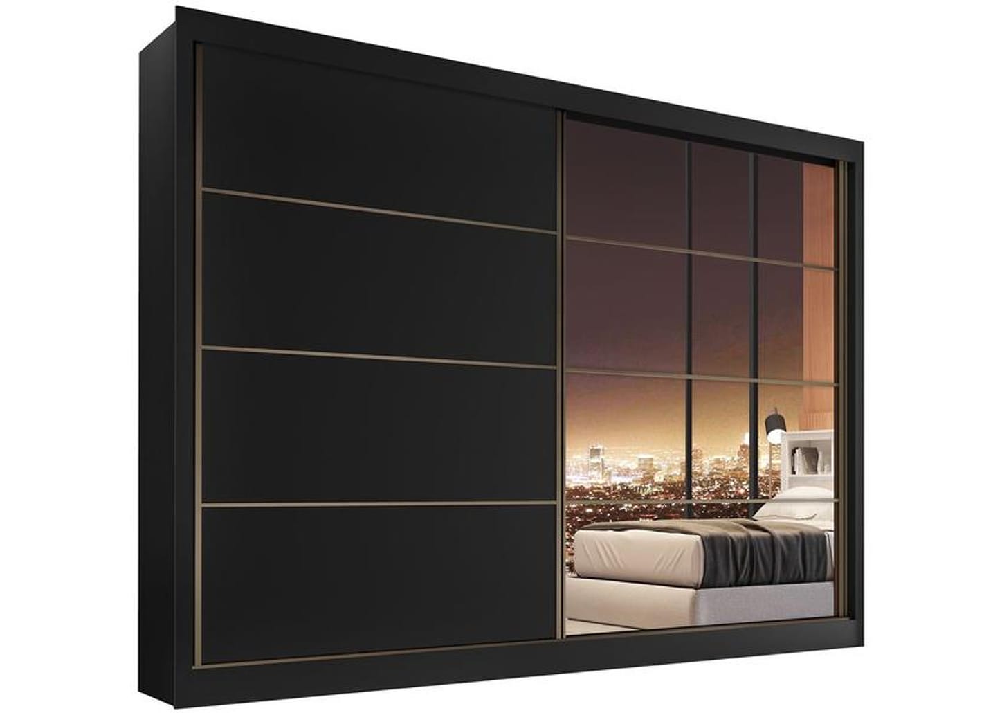 Guarda-roupa Casal com Espelho 2 Portas de Correr Made Marcs Moscou