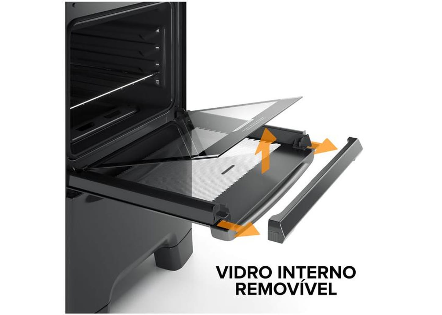 Fogão 4 Bocas Continental Mesa de Vidro Preto - Acendimento Automático FC4FP