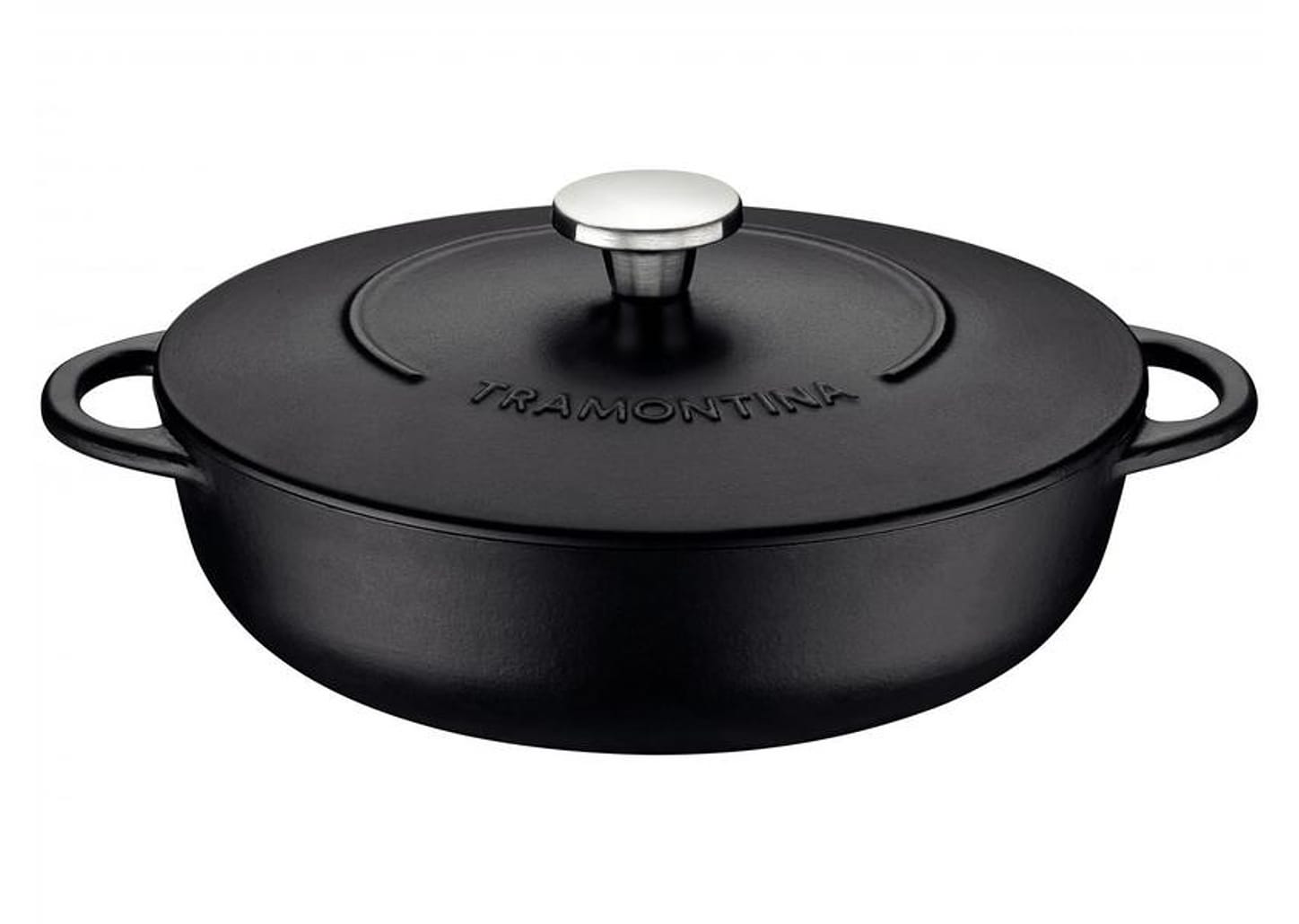 Frigideira Antiaderente com Tampa Tramontina Trento de Ferro Preto 28cm