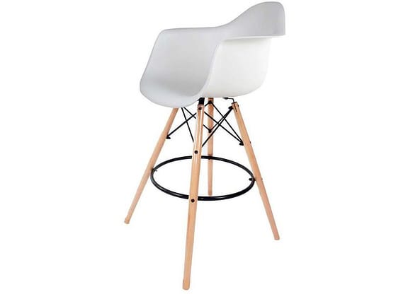 Banqueta Alta com Encosto Branca Empório Tiffany - Eames Arm