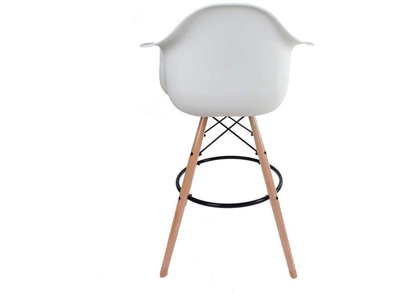 Banqueta Alta com Encosto Branca Empório Tiffany - Eames Arm