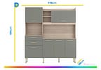 Cozinha Compacta Demóbile Select 2 Gavetas 6 Portas