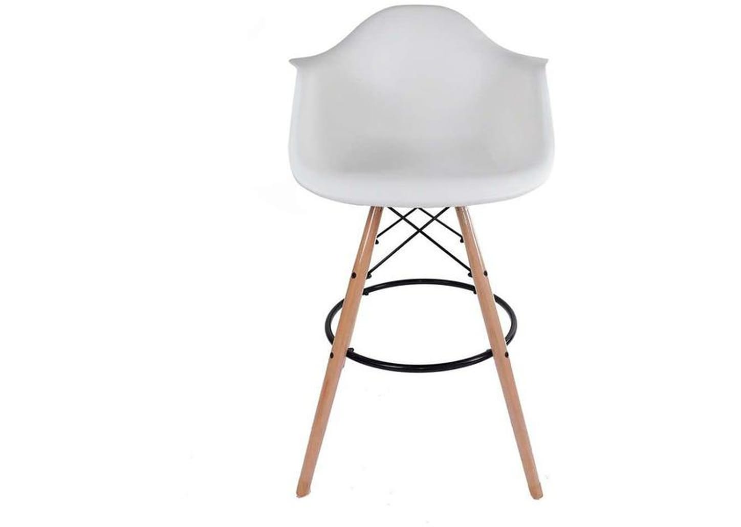 Banqueta Alta com Encosto Branca Empório Tiffany - Eames Arm