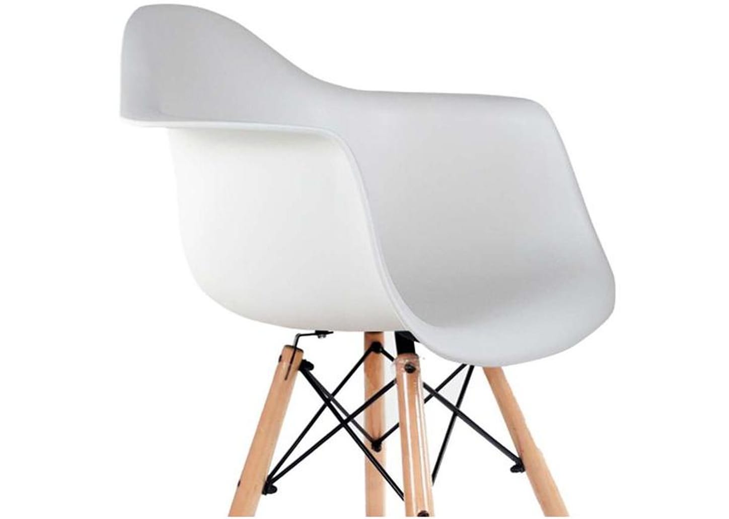 Banqueta Alta com Encosto Branca Empório Tiffany - Eames Arm