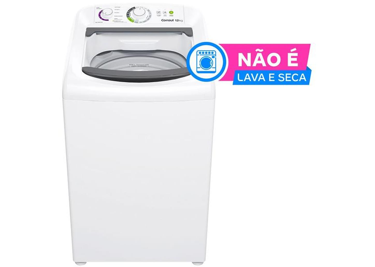 Lavadora de Roupas Consul 12kg 16 Programas de Lavagem Branca CWH12