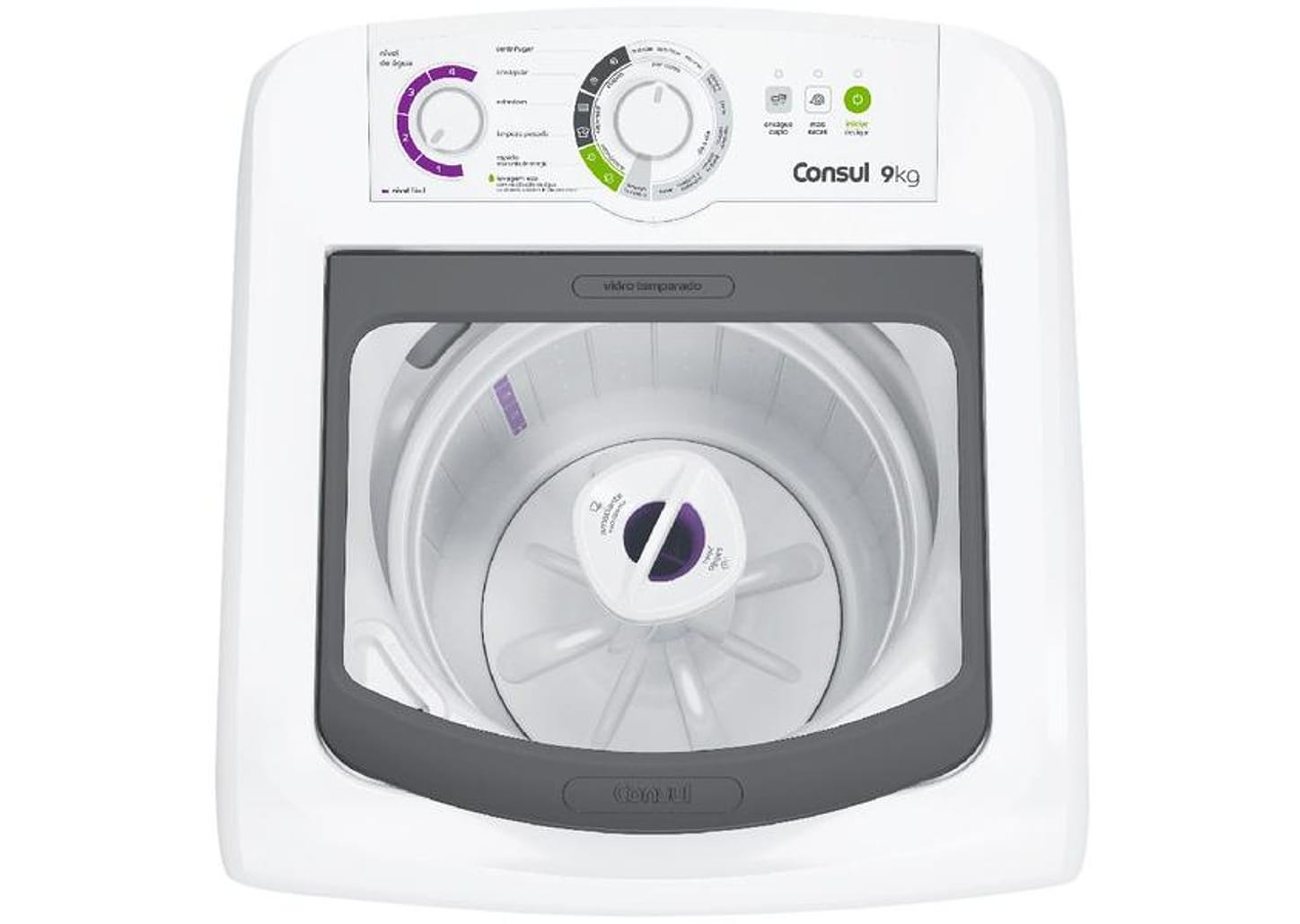 Lavadora de Roupas Consul 9kg 15 Programas de Lavagem Branca CWB09