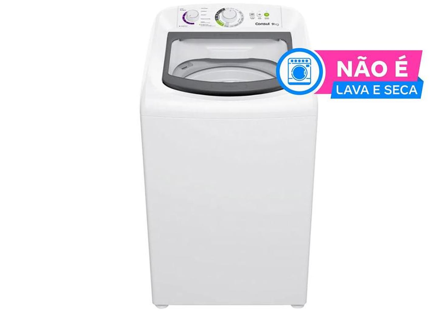 Lavadora de Roupas Consul 9kg 15 Programas de Lavagem Branca CWB09