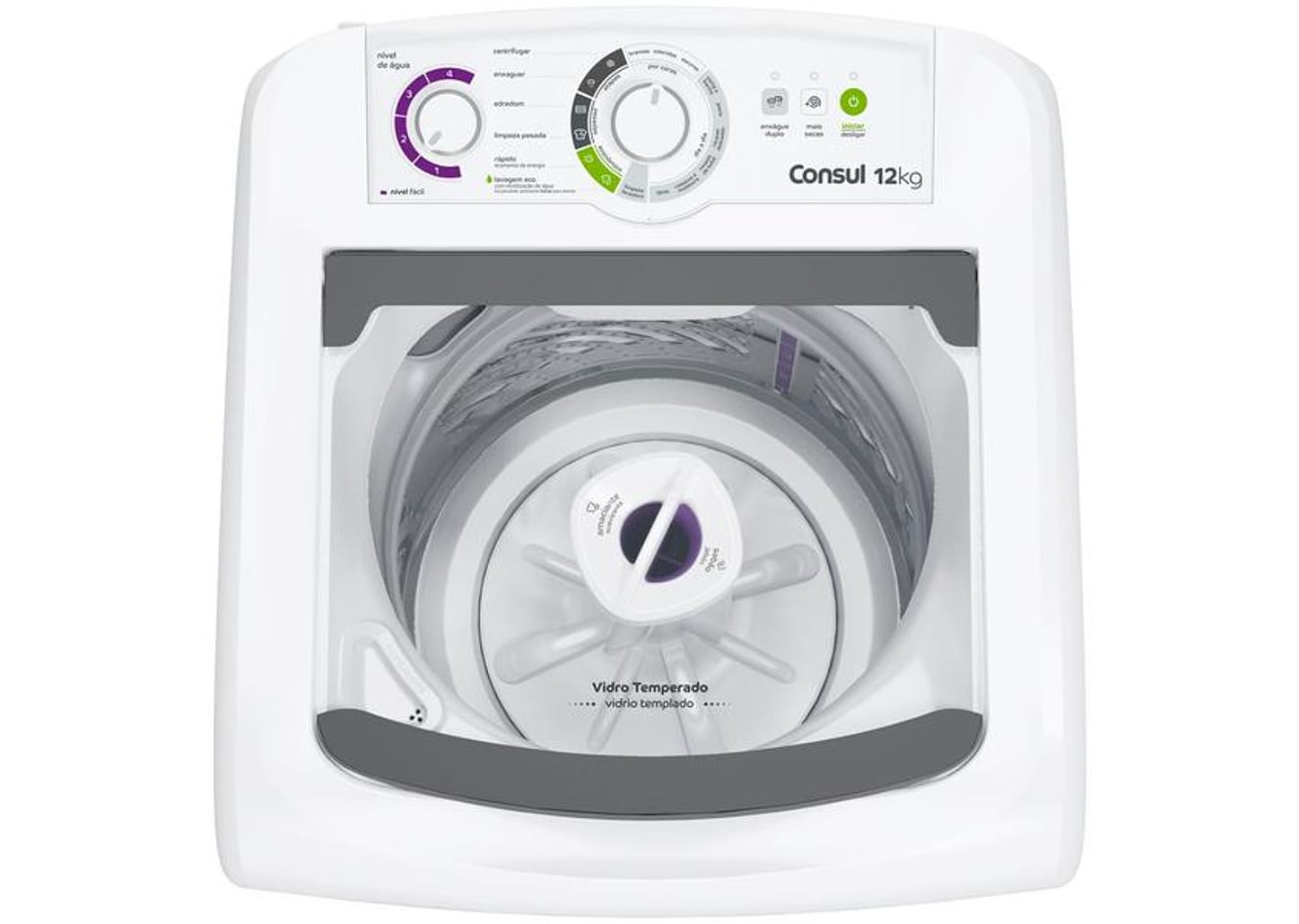Lavadora de Roupas Consul 12kg 16 Programas de Lavagem Branca CWH12