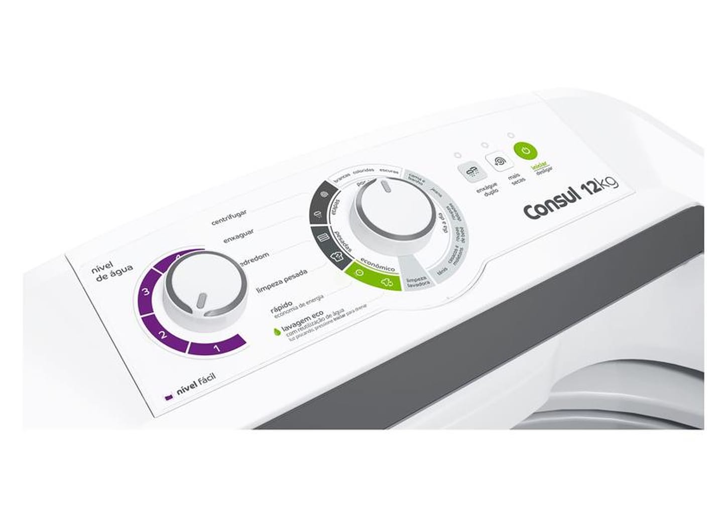 Lavadora de Roupas Consul 12kg 16 Programas de Lavagem Branca CWH12