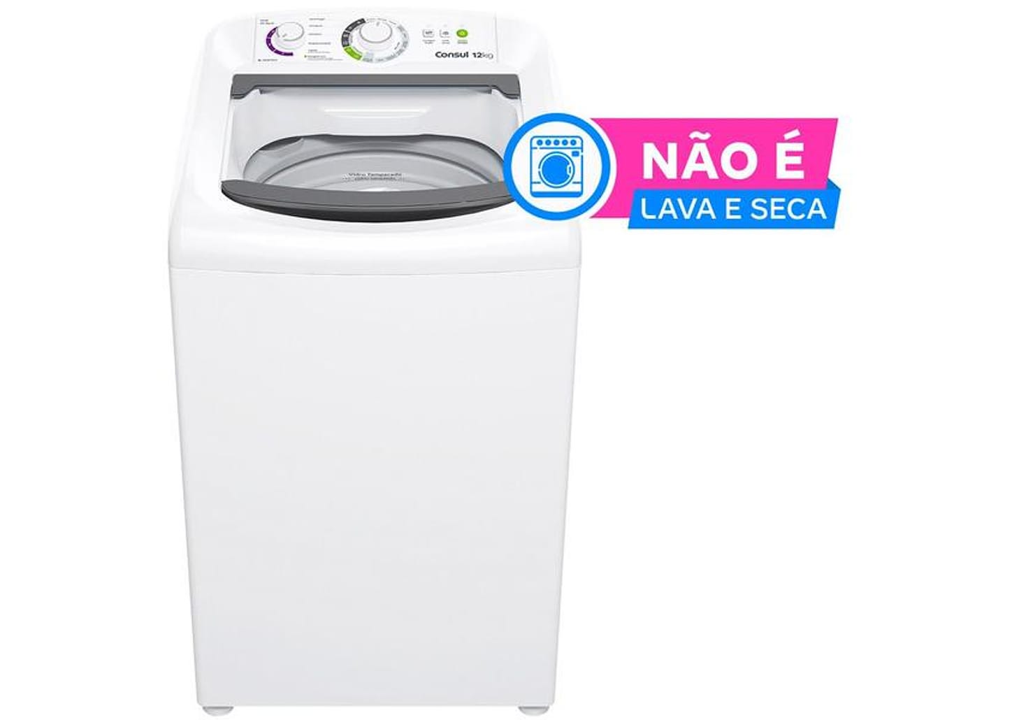Lavadora de Roupas Consul 12kg 16 Programas de Lavagem Branca CWH12