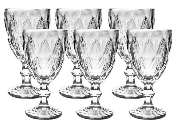 Jogo de Taças para Bebidas de Vidro 330ml 6 Peças Haus Diamond Empire