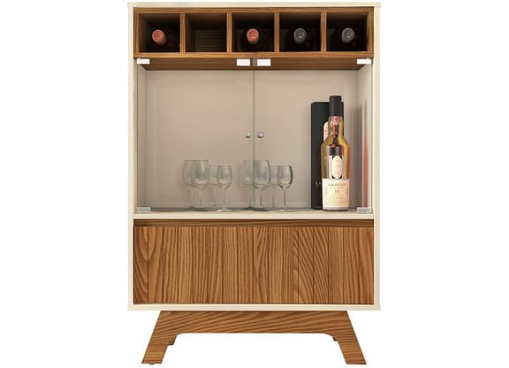 Cristaleira 3 Portas Carvalho nobre/Off White - DJ Móveis Tulipa