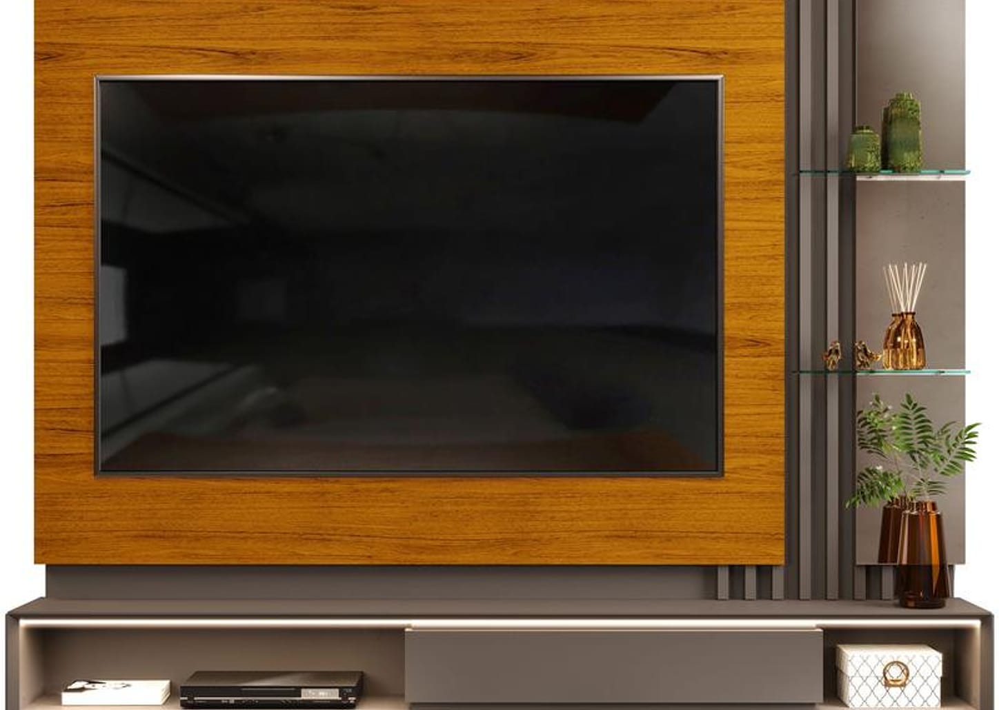 Painel para TV até 70” DJ Móveis Pietro 2 Prateleiras