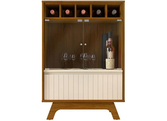 Cristaleira 3 Portas Freijó/Off White DJ Móveis - Tulipa