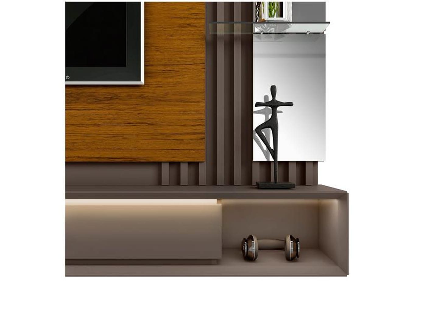 Painel para TV até 70” DJ Móveis Pietro 2 Prateleiras